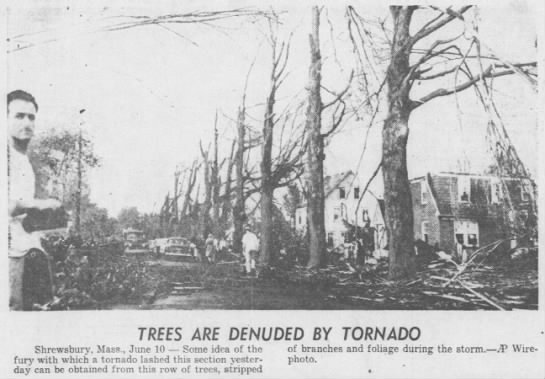 Shrewsbury, MA Tornado Damage 1953 - 