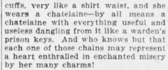The "Woman of Fashion" must wear a chatelaine - 