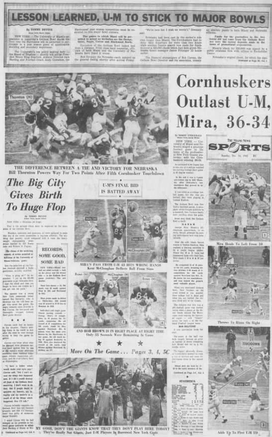 1962 Gotham Bowl, Miami News 1 - 