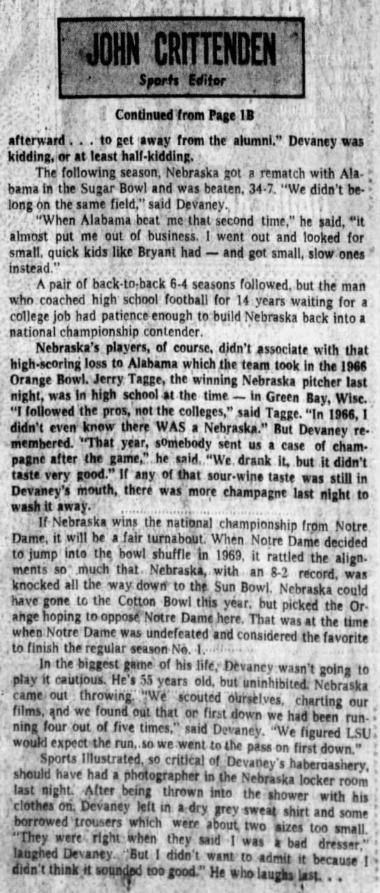 1971 Orange Bowl, Crittenden column part 2 - 