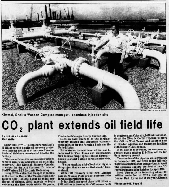 CO2 plant extends oil field life - McElmo Dome to Wasson Field via Cortez Pipeline - 