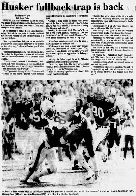 1982 Nebraska-Auburn football, LJS3 - 