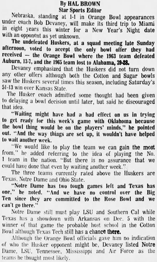 1970.11.15 Nebraska to Orange Bowl LS2 - 