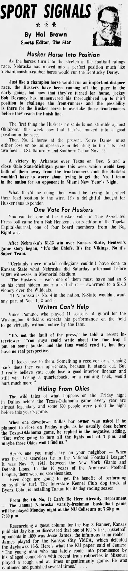 1970.11 Hal Brown column, Oklahoma week - 