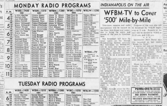 1950 Indy 500 - Radio - 