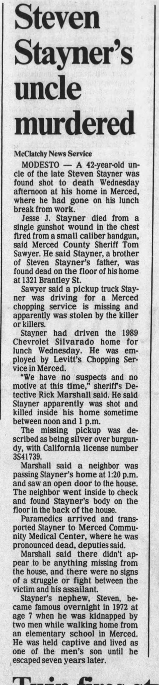 Jesse Stayner Murder - 