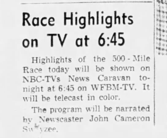 1956 Indy 500 - NBC-TV - 