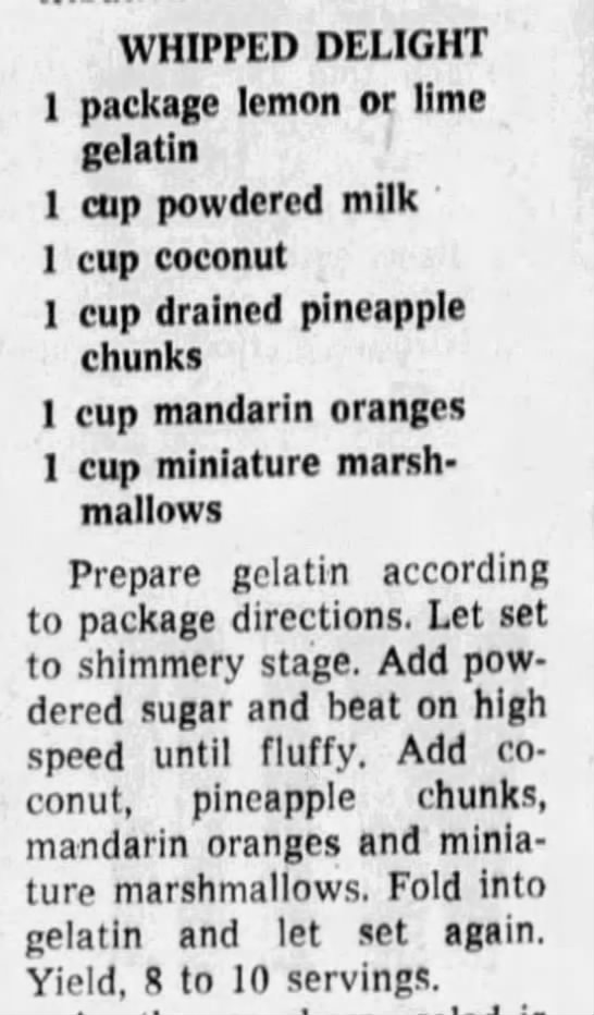 Recipe: Whipped Delight (1969) - 