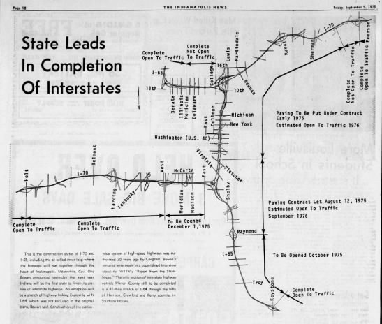 Interstate Highway Completion Map Sept 1975 - 