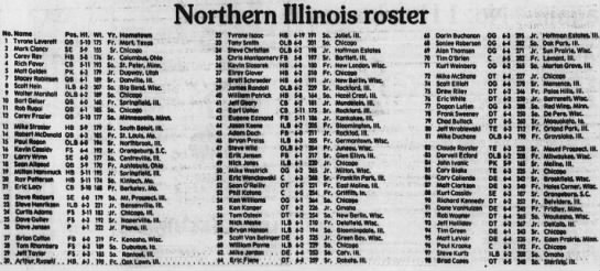 1990 Northern Illinois football roster - 