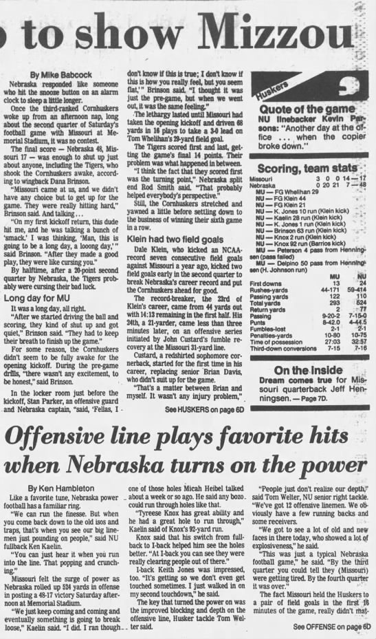 1986 Nebraska-Missouri LJS1 - 