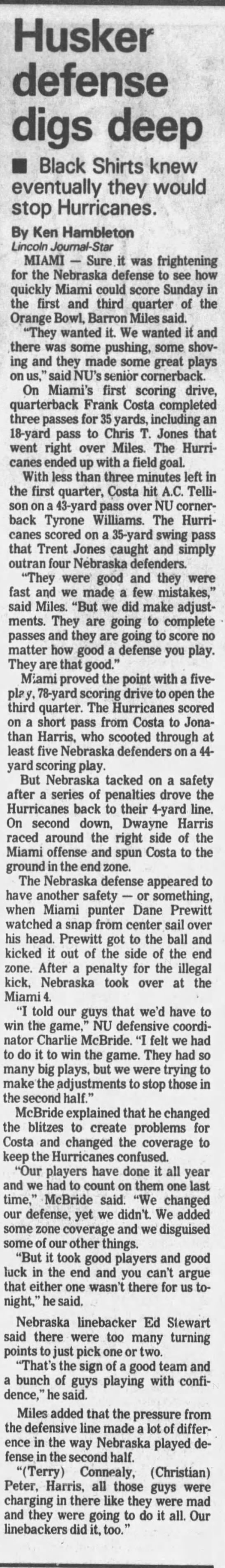 1995 Orange Bowl LJS defense - 