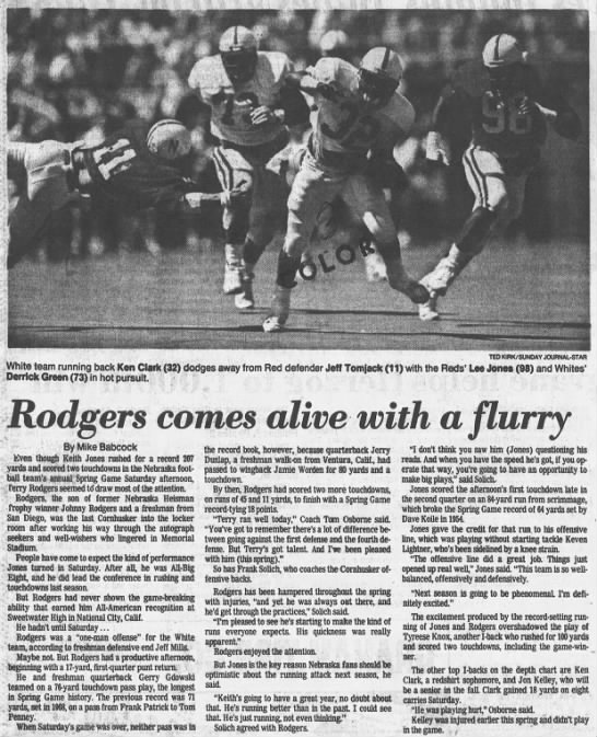 1987 Nebraska spring game LJS Rodgers - 