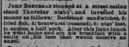 Beefsteak Sandwiches (1889). - 