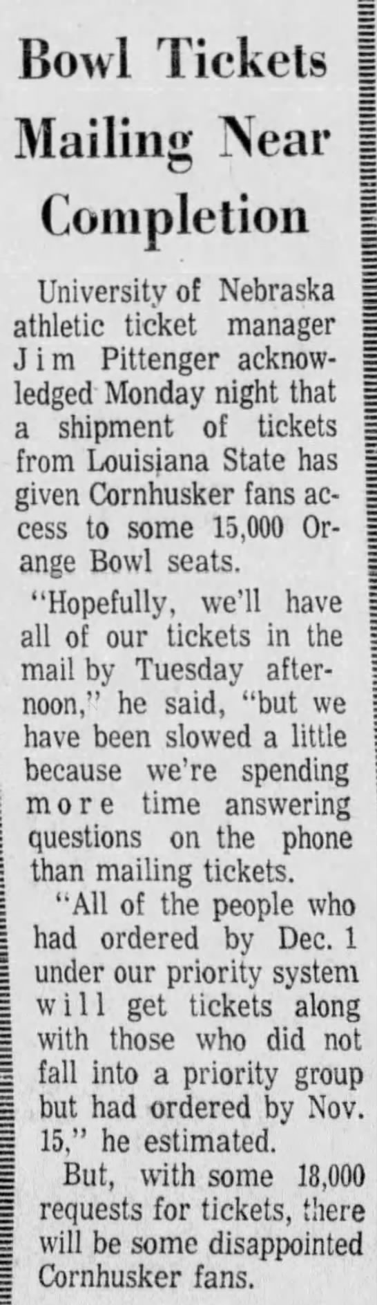 1970.12.14 Orange Bowl tickets - 