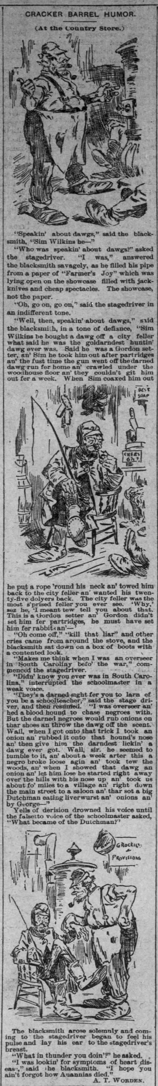 Cracker Barrel Humor (1894). - 