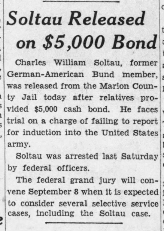 Soltau Released on $5000 Bond - 
