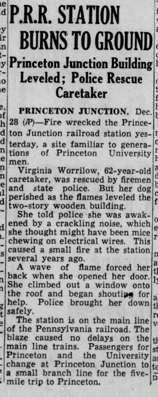 Princeton Junction, December 28, 1953 - 