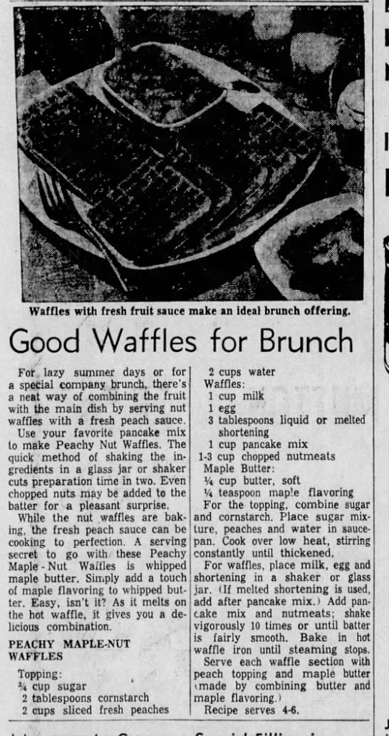 Recipe: Peachy Maple-Nut Waffles (1958) - 