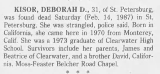 Obituary for DEBORAH D. KISOR (Aged 31) - 