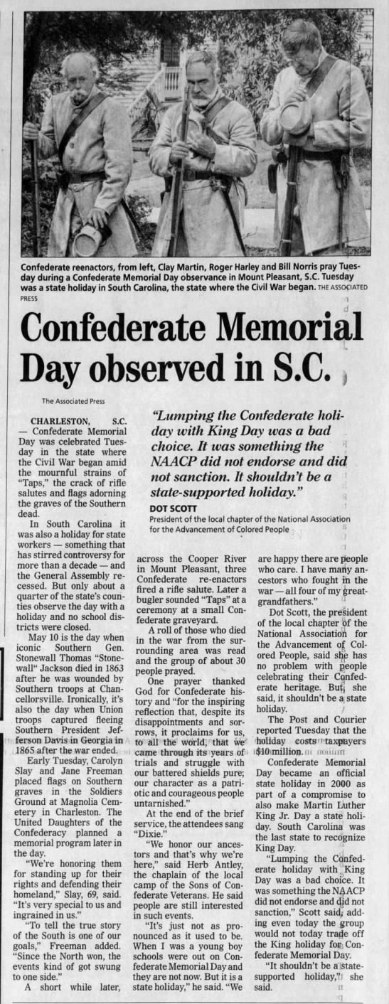 Some Southern States Celebrate Confederate Memorial Day - 