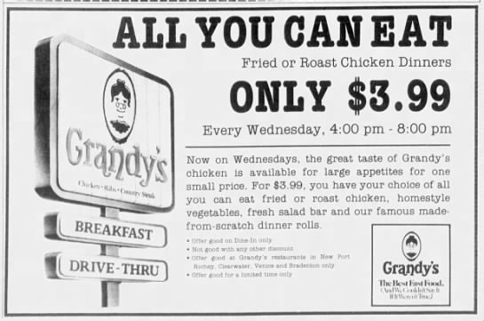 Tampa Grandy's - All You Can Eat 1988 - 