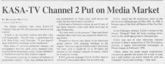 KASA-TV Channel 2 Put on Media Market - 