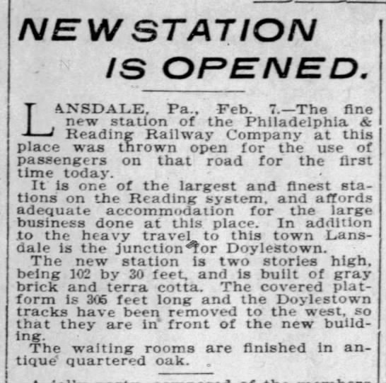 Lansdale station, February 7, 1903 - 