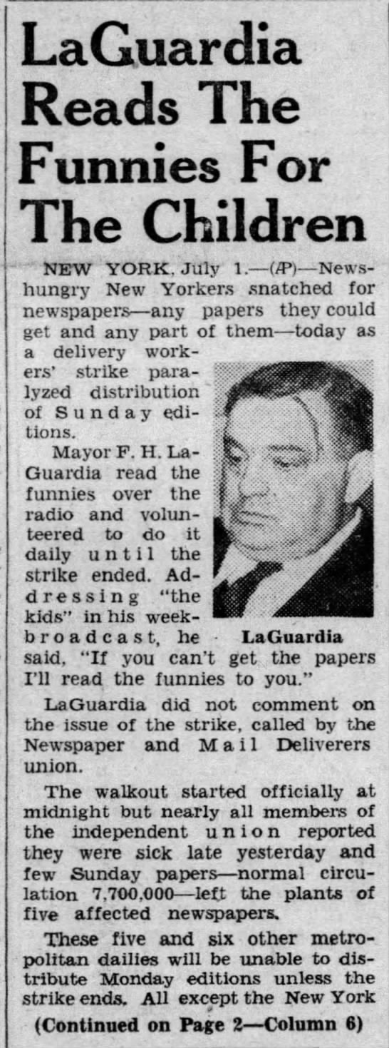 LaGuardia Reads The Funnies For The Children - 