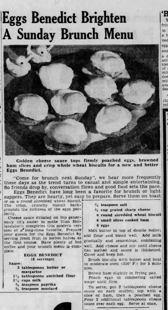 Recipe: Eggs Benedict (1951) - 