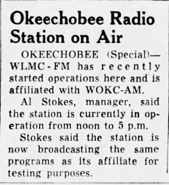 Okeechobee Radio Station on Air - 