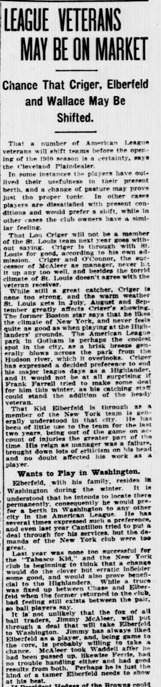 Evening Star (Washington, District of Columbia) 14 Nov 1909, Sun Page 64
- Elberfeld out of NY - 