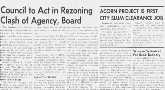 Acorn Project is the First City Slum Clearance - Oakland Tribune Mar 5, 1959 - 