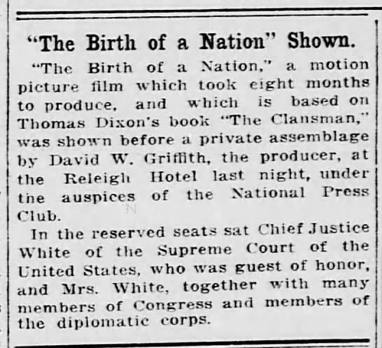 Birth of a Nation shown at National Press Club - 