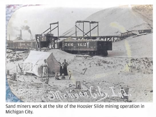 Sand mining operations at Hoosier Slide - 