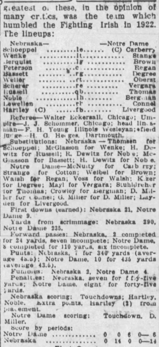 1922 Notre Dame-Nebraska NSJ3 - 