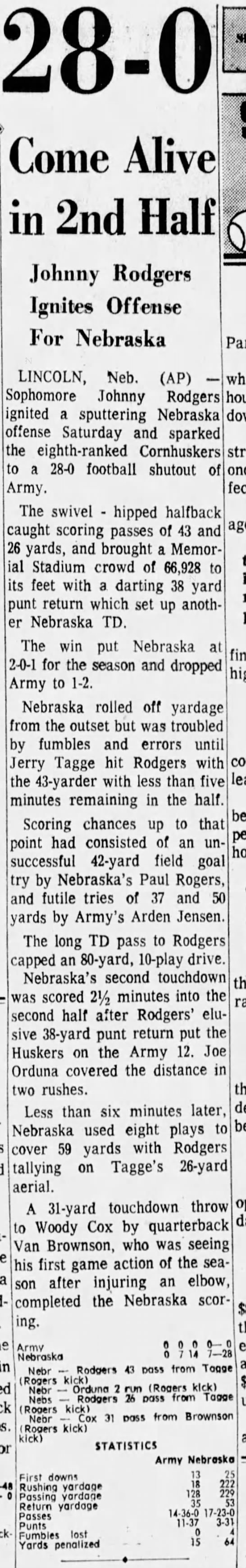 1970 Army-Nebraska football AP - 