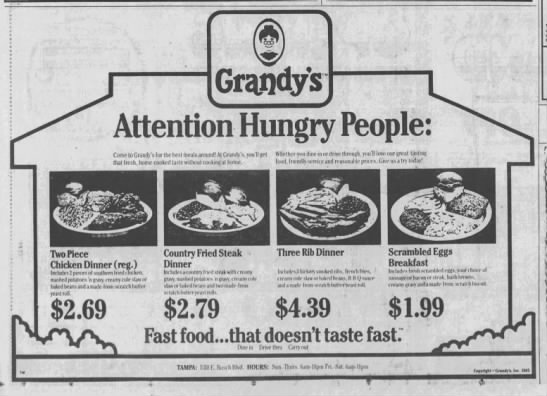 Tampa Grandy's - Attention Hungry People 1985 - 