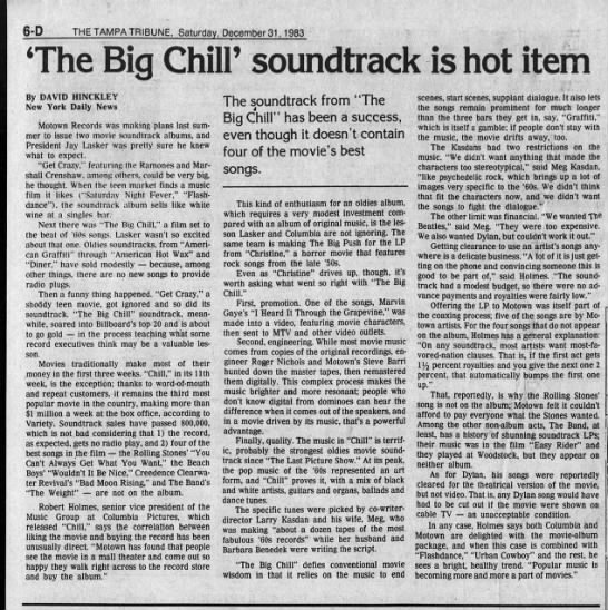 History of the Big Chill soundtrack - 