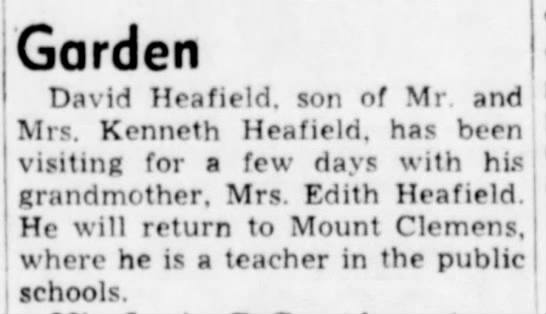 Garden. The Escanaba Daily Press (Escanaba, Michigan) 28 August 1961, p 9 - 