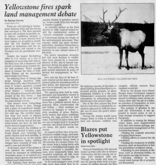 The effect of the 1988 fires on Yellowstone - 