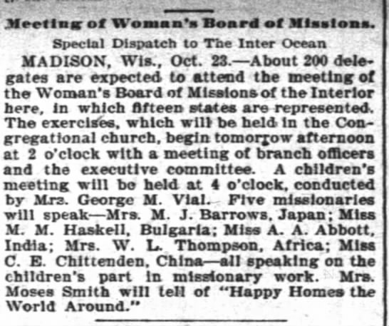 MM Haskell speaker at Madison meeting 1899 - 