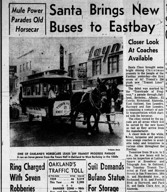 Santa Brings New Buses to Eastbay - Oakland Tribune December 23, 1960 - 