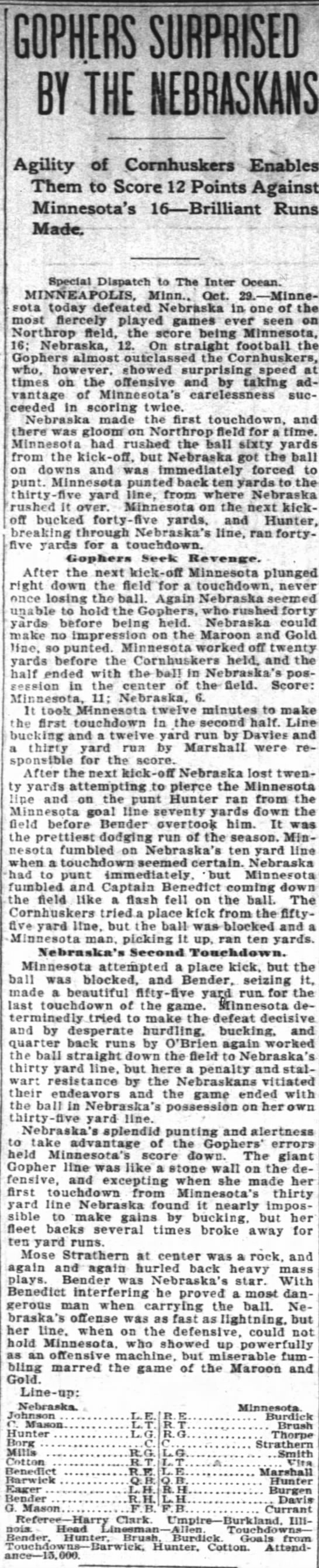 1904 Nebraska-Minnesota football - 
