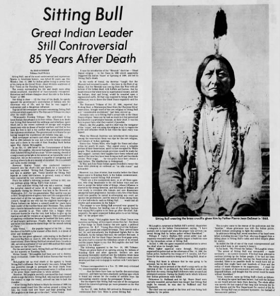 Sitting Bull "still controversial 85 years after death" - 
