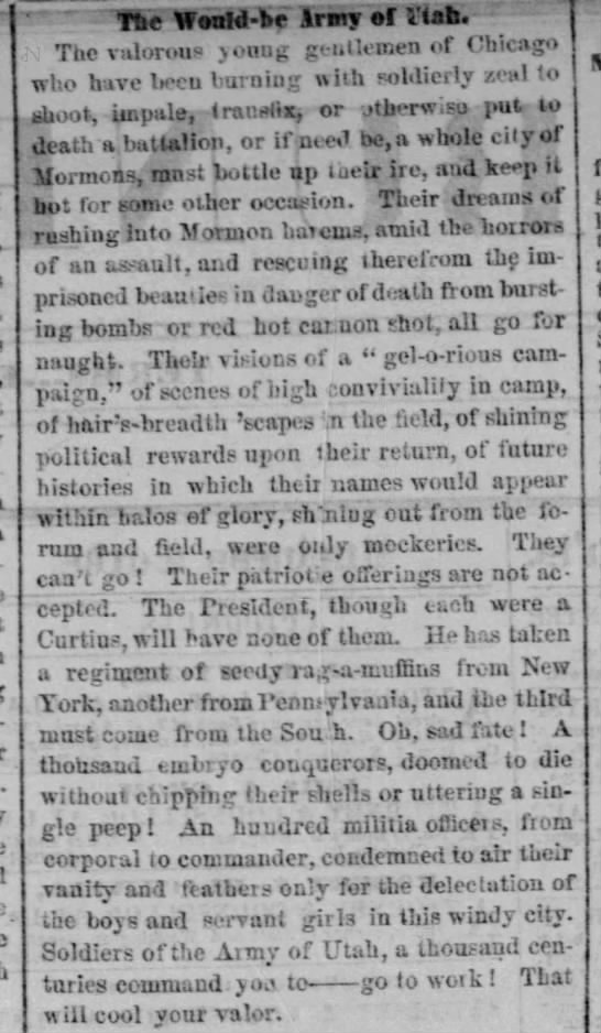 "Windy City" (a nickname of Chicago) in the Chicago Tribune in 1858. - 
