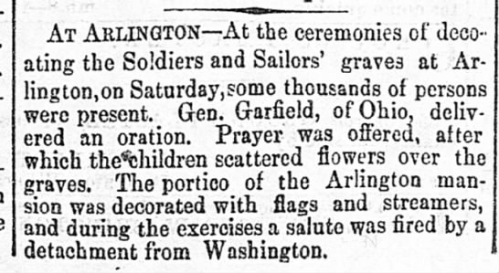 Decoration Day Observance at Arlington - 1868 - 