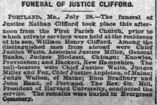 Funeral of Justice Clifford - 