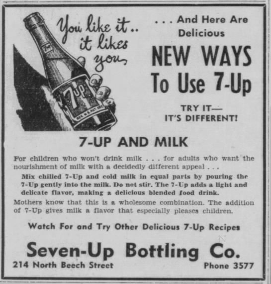 7-Up and Milk ad - 