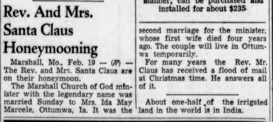 Santa Claus remarries after his first wife died  - 